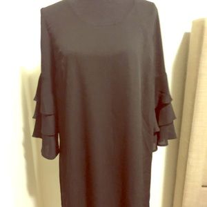 Black Ruffle Sleeve Dress